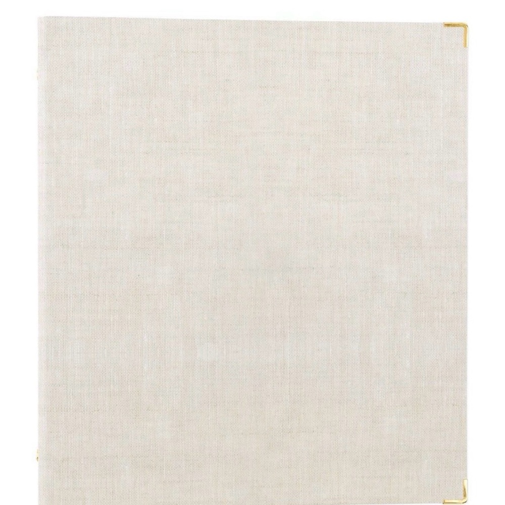 Target Cream Linen Hardcover Binder with Gold Corners